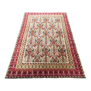 Mid 20th Century Vintage Turkish Wool Carpet Handmade Tribal Area Rug