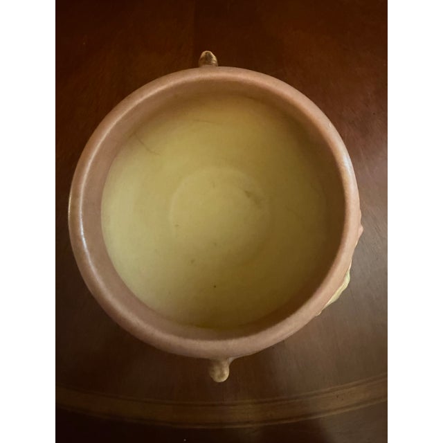 1940s Roseville Art Pottery Apple Blossom Small Jardiniere Vase #300-4 Usa ca.1948 For Sale - Image 5 of 8