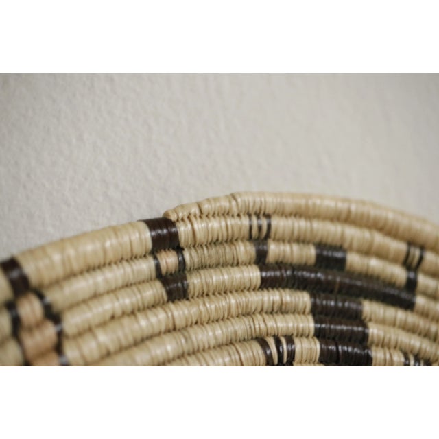 Early 20th C. Coil Basket Plaque With Geometric Figural Motifs For Sale - Image 6 of 13