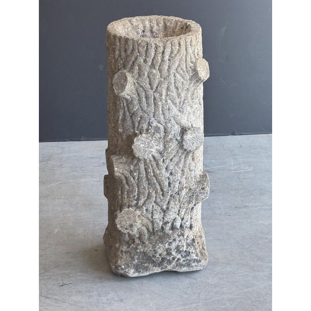 Stone Faux Bois Garden Stone Bird Bath From England For Sale - Image 7 of 9