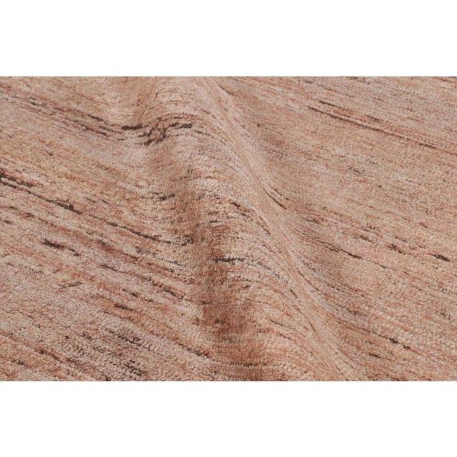 Textile Rug & Kilim’s Modern Textural Rug With Peach Pink and Beige Tones and Striae For Sale - Image 7 of 8
