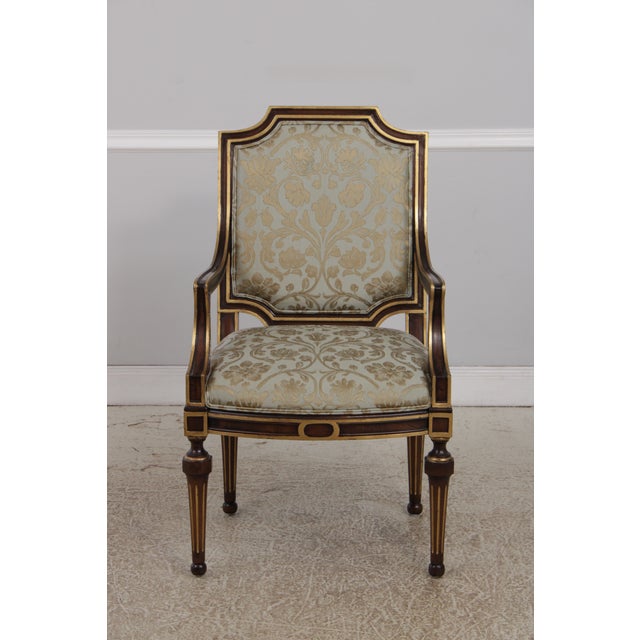 French Set of 10 Ej Victor French Louis XVI Dining Room Chairs For Sale - Image 3 of 18