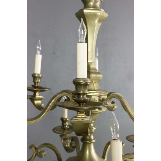 Metal French 1940's Bronze Chandelier With Twelve Arms For Sale - Image 7 of 13