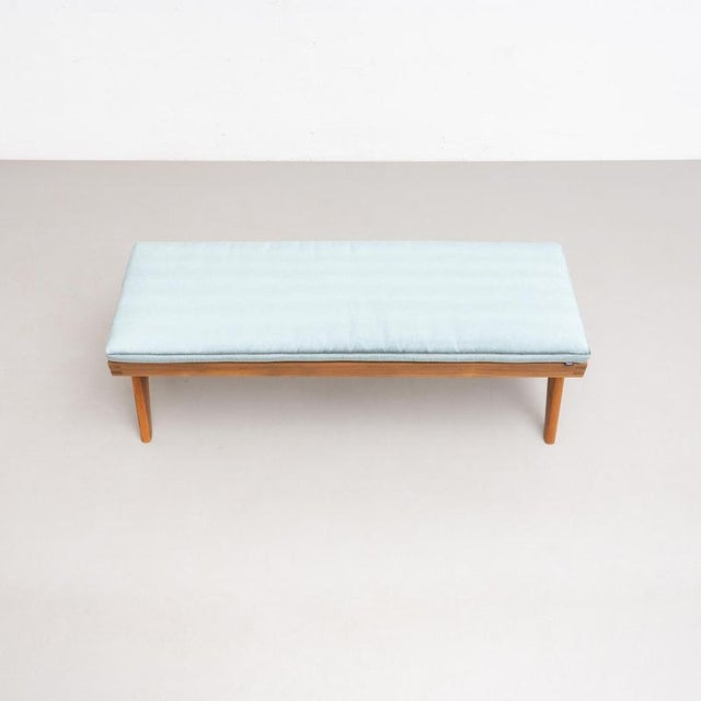 Civil Bench in Wood and Woven Viennese Cane with Cushion by P. Jeanneret for Cassina For Sale - Image 15 of 17