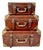 1980s Vintage Americana Boho Chic After Ralph Lauren Suitcase Storage Boxes - Set of 3 For Sale