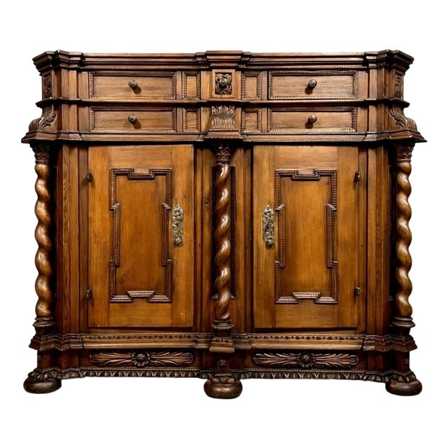 Alsatian Buffet in Stained Wood, 1600s For Sale