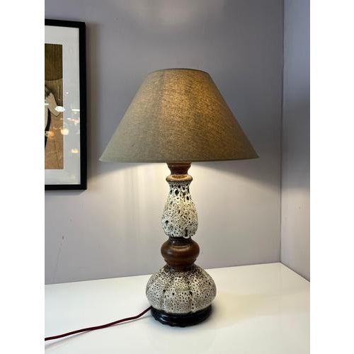 White and Brown Ceramic Table Lamp from Hustadt Leuchten For Sale - Image 11 of 11