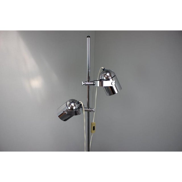 This elegant chrome floor lamp designed by Stanislav Indra during the 1970s is an outstanding example of Space Age and...
