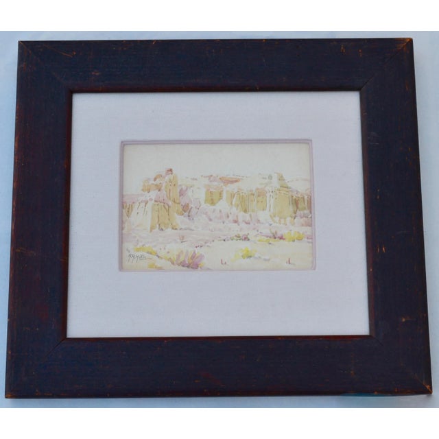 "Sunshine Shadow Red Rock Canyon" Contemporary California Watercolor Painting by Anna Hills, Framed For Sale - Image 11 of 11