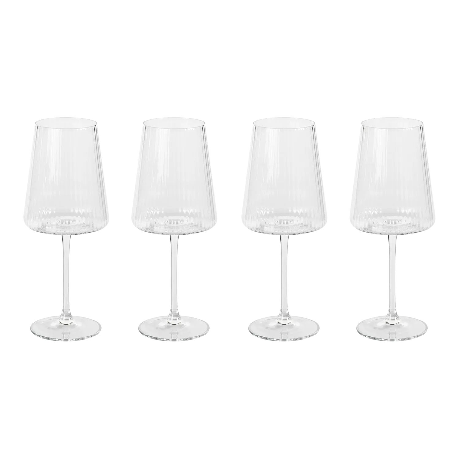 Benin Fluted Textured Wine Glasses, Set of 4 | Chairish