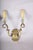 Scrolled Brass Wall Sconces with Crystal Bobeches attributed to Jules Leleu, 1950s, Set of 2 For Sale - Image 9 of 11