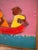 Mid-Century Modern Whimsical Oil on Canvas Titled "Water Taxi" For Sale - Image 3 of 9