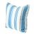 Modern Baby Blue and White Striped Square Throw Pillow For Sale