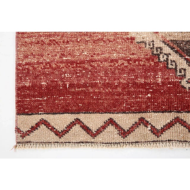 Raspberry Red 1960s Vintage Handmade Turkis Runner For Sale - Image 8 of 13