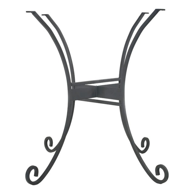 Reclaimed Hourglass Black Wrought Iron Table Base For Sale