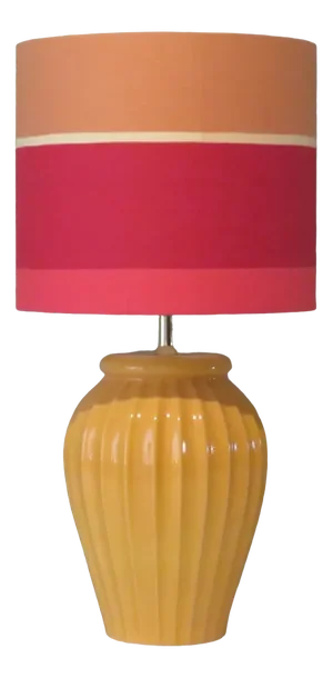 Vintage Ceramic Table Lamp with Handmade Lampshade, France, 1960s