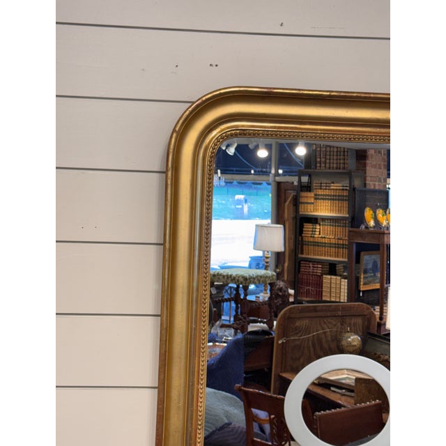 19th Century 19th Century Gold Rounded Corner Mirror For Sale - Image 5 of 12