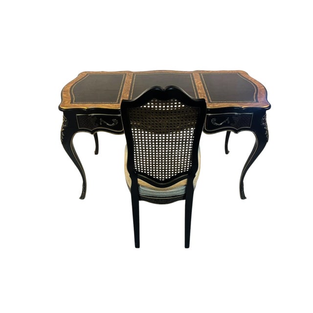 French Vintage Louis XV French Style Desk and Chair Drexel Heritage For Sale - Image 3 of 16
