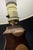 Brown Vintage Danish-Modern Studio Craft Two-Tone Hand-Turned Wood Table Lamps - a Pair For Sale - Image 8 of 16