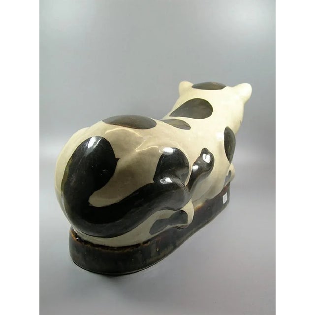 Chinoiserie Antique Chinese Cizhou-Ware Ceramic 'Cat' Pillow For Sale - Image 3 of 11