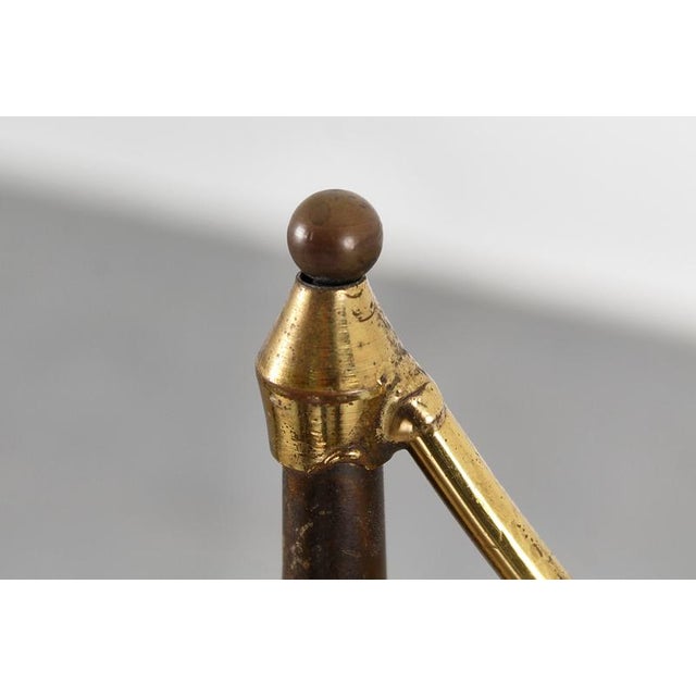 Mid-Century Brass, Metal and White Fabric High-Backed Chairs, Italy, 1950s, Set of 2 For Sale - Image 12 of 18