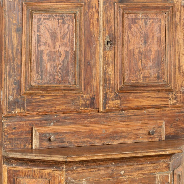 Brown Swedish Pine Dalarna Cabinet Cupboard, Circa 1800-20 For Sale - Image 8 of 11