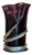 Signed Camozzo Murano Dark Amethyst Art Glass Vase With Gold Flecks. For Sale
