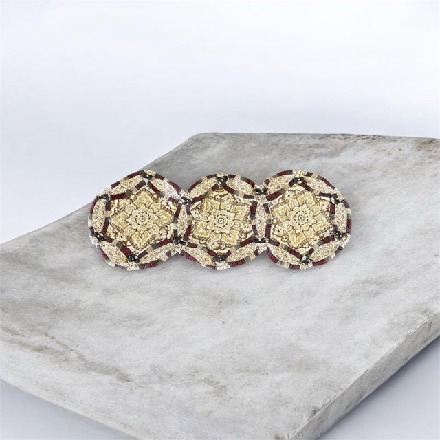 Brown Vintage 1960 Table Runner 14x40 For Sale - Image 8 of 12