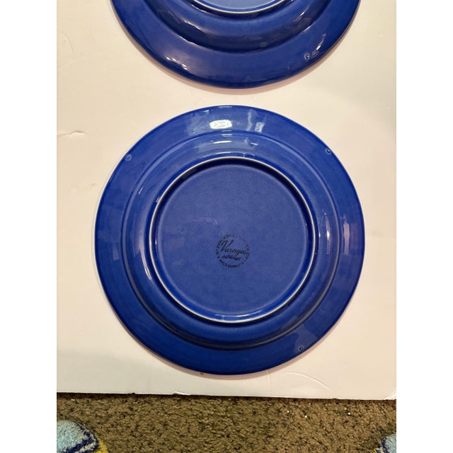 Vintage Varages Luberon Cobalt Blue Dinner Plates- Set of 2 For Sale - Image 11 of 11