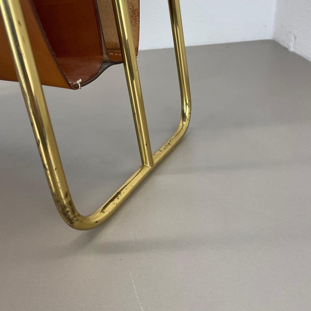 Brass and Leather Model 274 Magazine Holder from Carl Auböck, Austria, 1950s For Sale - Image 12 of 18