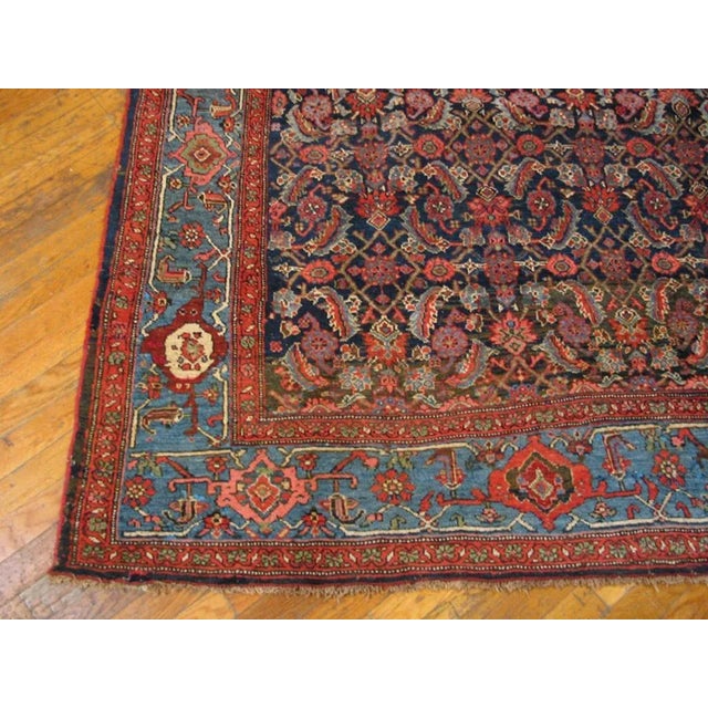 Antique Persian Bijar rug. Meaures: 7'6" x 10'8".