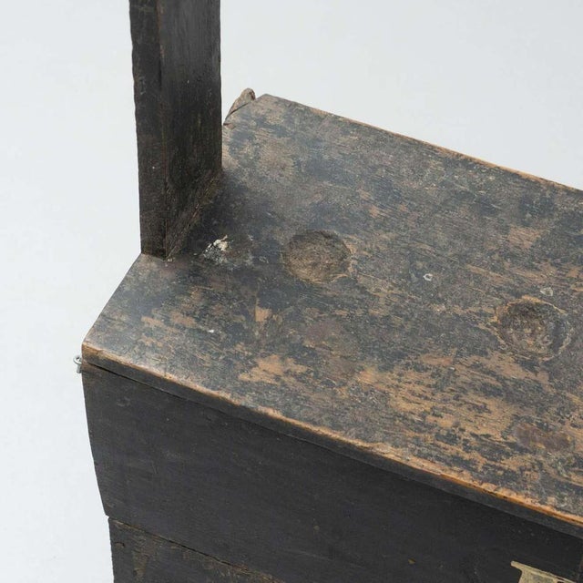 1940s Large Spanish Hachero Candleholder in Stained Wood, 1940s For Sale - Image 5 of 14