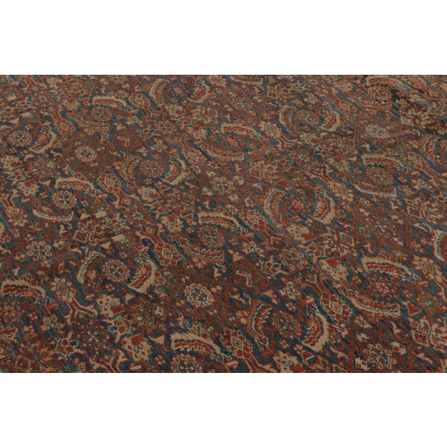 1910s Antique Sultanabad Persian Rug, Red and Beige-Brown Floral Pattern - Rug & Kilim For Sale - Image 5 of 8