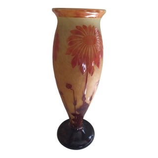 1920’s Le Verre Francais Art Glass Vase For Sale