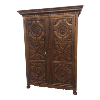 19th Century English Oak Wardrobe For Sale