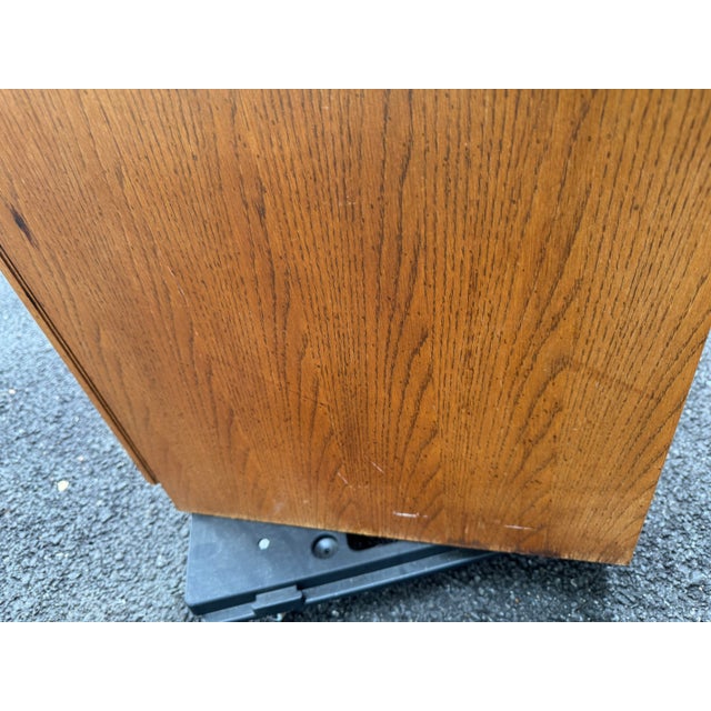 Vintage Bassett Sculptural Oak Nine-Drawer Dresser For Sale - Image 11 of 12