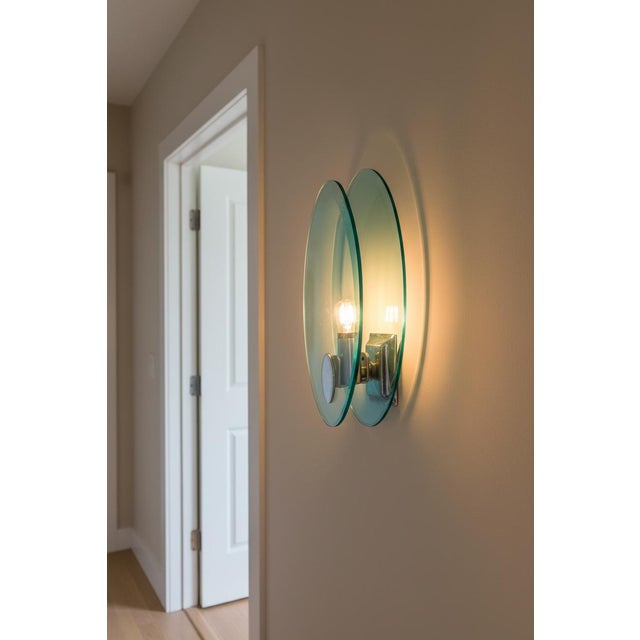 Italian Glass Wall Lights from Fontana Arte, 1970s, Set of 2 For Sale - Image 10 of 12
