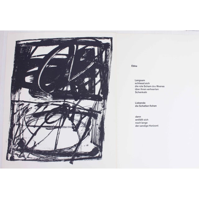Lithograph of the Swiss Artist Bernd Völkle 1963 This original lithograph titled "Reflux" has been published with 100...