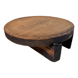 Japanese Wabi-Sabi Wooden Oke Lid, 1920s For Sale