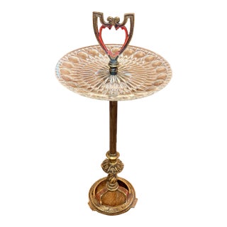 Mid 20th Century Hollywood Regency Pedestal Accent Table With Art Deco Influence For Sale
