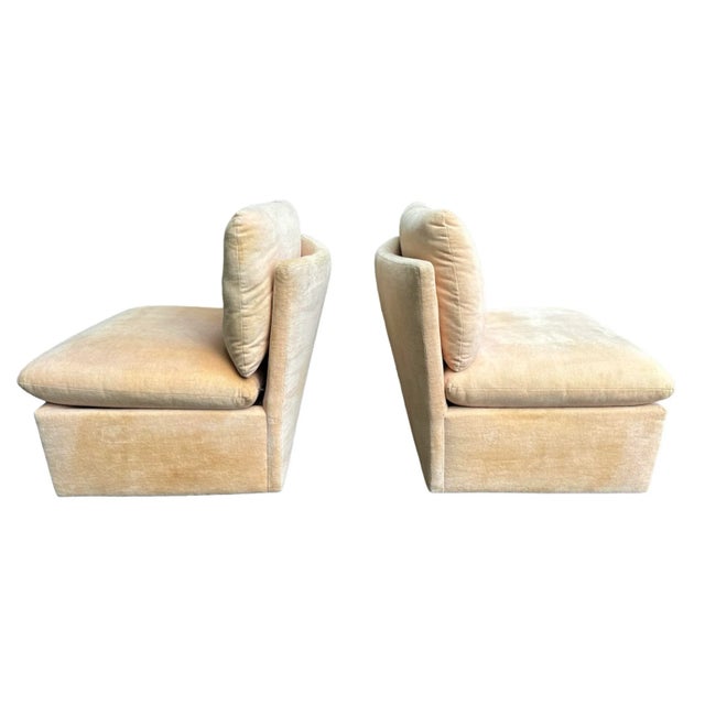Late 20th Century Pair Milo Baughman for Thayer Coggin Slipper Chairs For Sale - Image 5 of 12