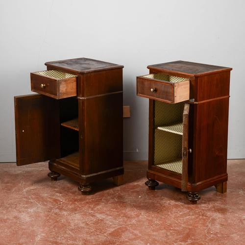 Wood Late 19th Century Wooden Bedside Tables, Set of 2 For Sale - Image 7 of 9