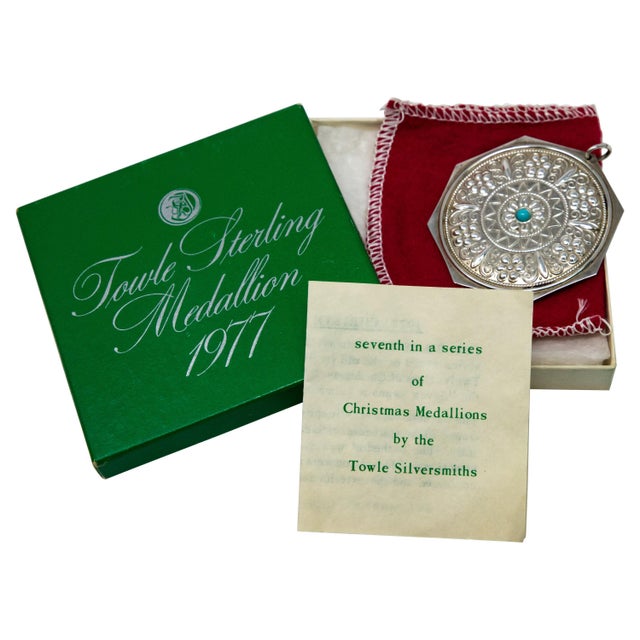 Silver 1977 Towle Sterling Ornament "7 Swans a Swimming" With Box and Turquoise Jewel For Sale - Image 8 of 8