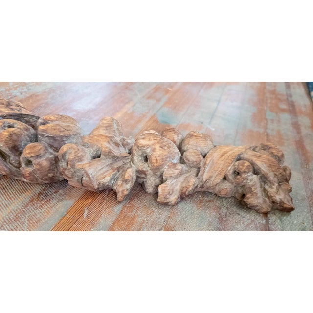 17th or 18th C. Carved Wood Decorative Swag in Baroque Style, Continental European For Sale - Image 9 of 18