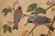 Early 20th century Kacho-ga Japanese painting on silk. Bird & branch depiction - foraging birds expertly rendered, likely...