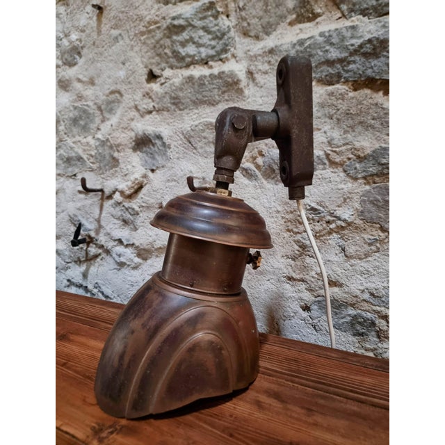 Art Deco Copper Wall Lamp with Prismatic Glass Reflector, 1920s For Sale - Image 6 of 18