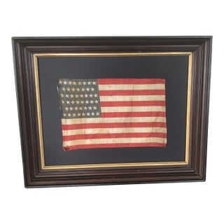 Antique American Flag 46 Staggered Star Design 1907- 1912 for the Inclusion of Oklahoma. For Sale