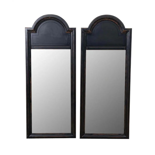 1960s Pair Black Mid Century Mirrors For Sale - Image 5 of 10