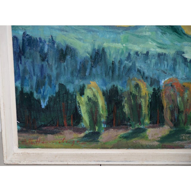 August Philipp Henneberger (German, 1902-1980) Illuminated Path Oil Painting C.1950 For Sale In San Francisco - Image 6 of 8