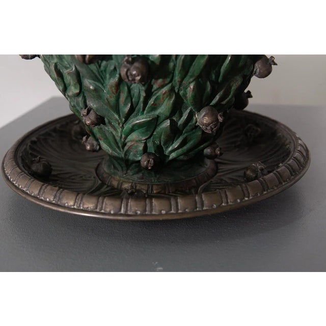 Black Italian Vase with Copper Base and Partial Silver Plating, 1890 For Sale - Image 8 of 12